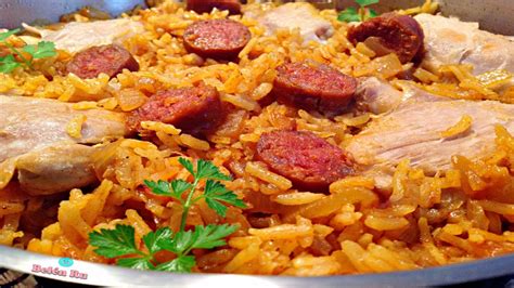 ARROZ AMARILLO con POLLO y CHORIZO FÁCIL RECETA ESPAÑOLA de la