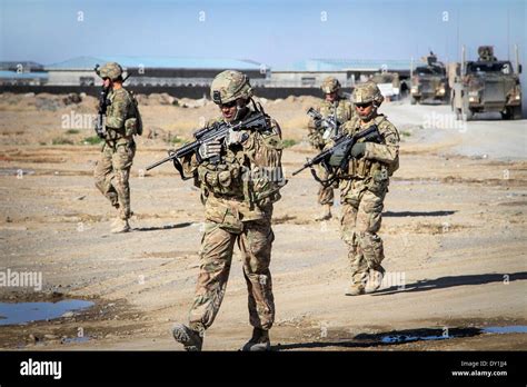 Us Soldiers With Forward Support Company 65th Engineer Battalion Stock