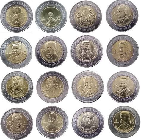 Monedas de 5 Pesos Conmemorativas Independencia y Revolución