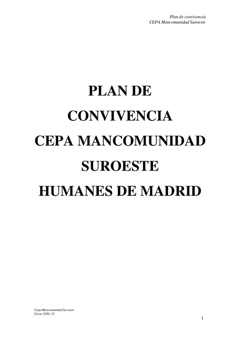 Calaméo Plan Convivencia Cepa Mancomunidad