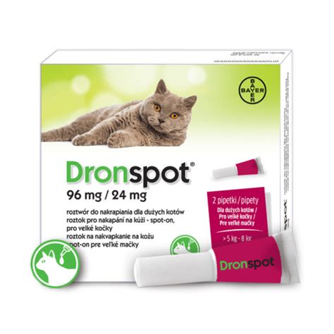 BAYER DRONSPOT 2 X 1 12 ML 96 MG 24 MG DUŻY KOT Dla Psa i Kota