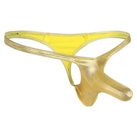 Iiniim String Taille Basse Hommes Bulge Pouch G String Sous V Tement Tanga Jockstrap Thong Gay