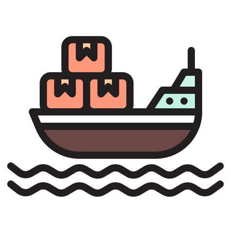 Icono De Barco De Carga Generic Outline Color