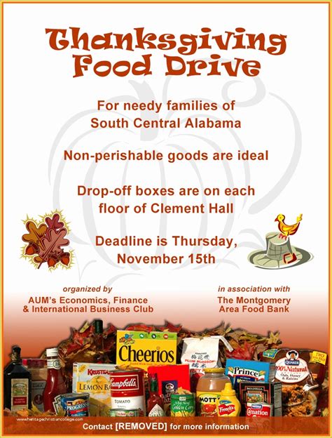 Thanksgiving Food Drive Flyer Template Free