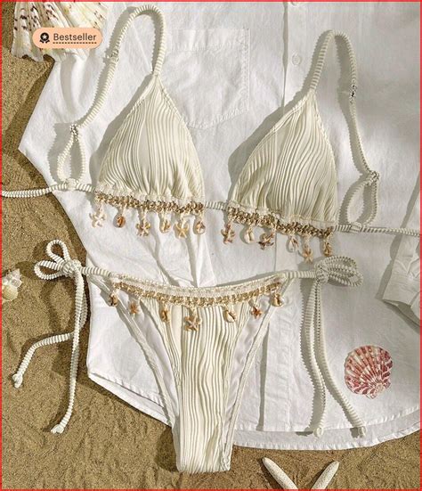 White Seashell Bikini Seashell Bikini Starfish Bikini Ibiza Bikini Holiday Bikini Beach