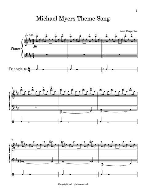 Michael Myers Theme Song Pdf