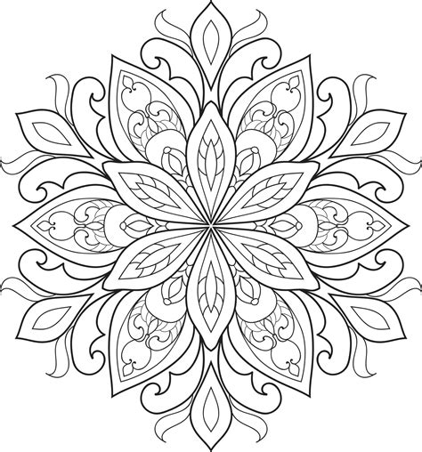 Circular Flower Mandala On White Free Vector Vector Art At Vecteezy