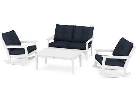 POLYWOOD® Vineyard Recycled Plastic 4 Piece Outdoor Lounge Set | PWPWS4042