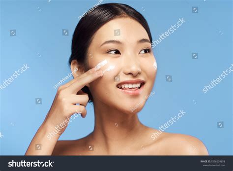 Beautiful Woman Naked Shoulders Smile Asian Stock Photo Shutterstock