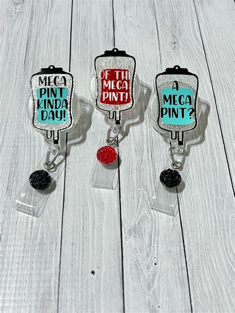 Mega Pint Badge Reel Iv Bag Badge Reel Infusion Nurse Etsy In 2023