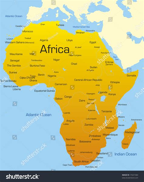 Abstract Map Africa Continent Stock Vector 17631583 - Shutterstock