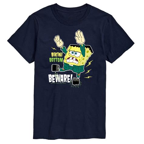 SpongeBob SquarePants Halloween Bikini Bottom Beware Men S Short Sleeve Graphic T Shirt
