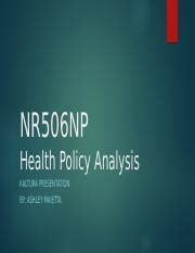 Health Policy Analysis PP Pptx NR506NP Health Policy Analysis KALTURA