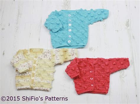 CROCHET PATTERN For Baby Bobble Cardigan In 3 Sizes PDF 309 Etsy