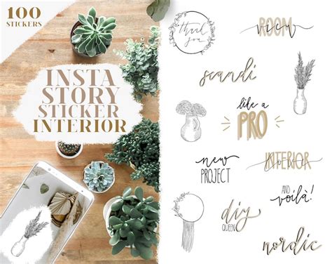 100 Interior Design Insta Story Sticker Set Instagram - Etsy