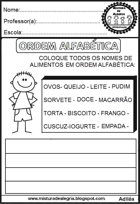 Atividades De Alfabetiza O Ordem Alfab Tica Atividades Anos Iniciais