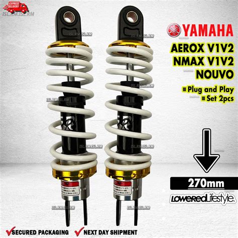 Aerox V V Nmax V V Nouvo Pcs Set Rear White Shock Mm Lowered