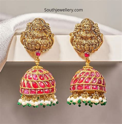 Lakshmi Ruby Jhumkas Indian Jewellery Designs