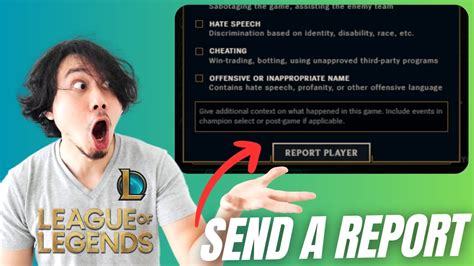 How To Report Players In League Of Legends Send Report After Game In