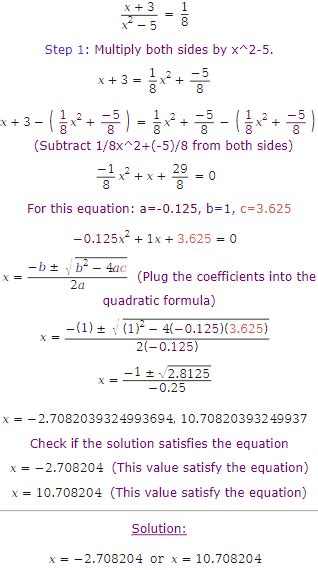 Rational Equation Calculator With Steps