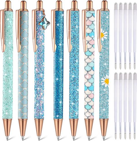 Sherr 7 Pcs Fancy Pens For Women Cute Pens Sparkly Glitter