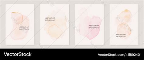 Abstract Yellow Nude Watercolor Stains Background Vector Image