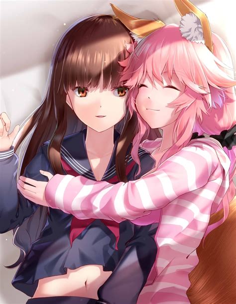 Tamamo Tamamo No Mae Kishinami Hakuno And Tamamo No Mae Fate And