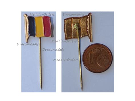 Belgium Wwi Patriotic Badge Belgian Flag Stickpin Stick Pin Banner
