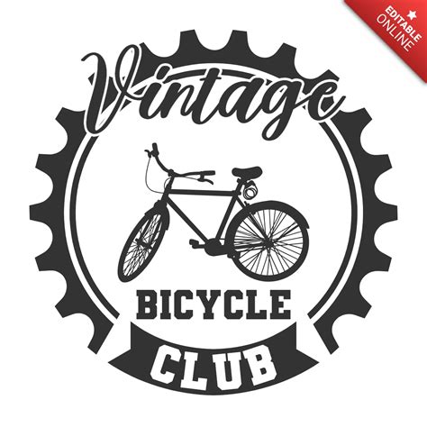 Bicycle Club Vintage Logo Design Template Free Design Template