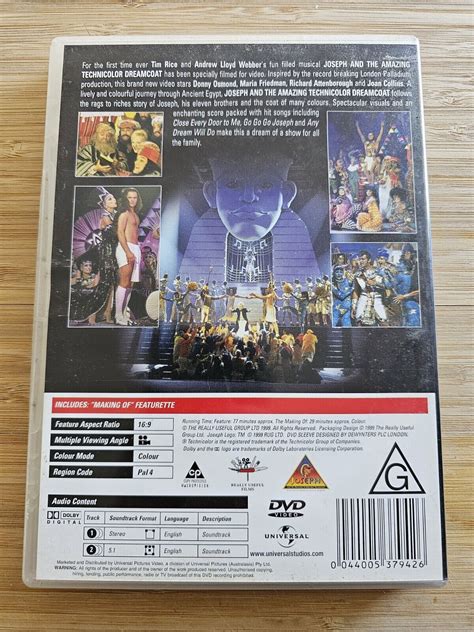 Joseph And The Amazing Technicolor Dreamcoat Dvd 1999 Region 4