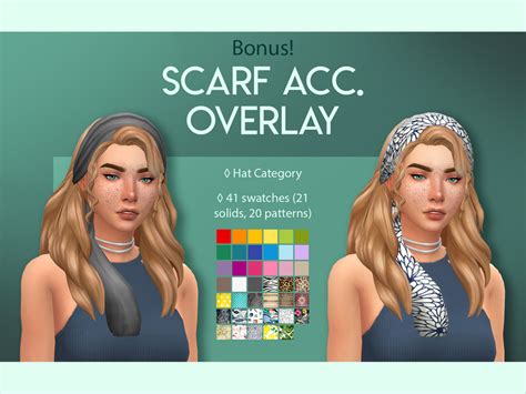 The Sims Resource Diana Hair Scarf Overlay