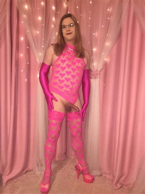 Joanie A Mature TV Wears And Models Her Pink Heart Teddy Set Photo 8 AShemaletube