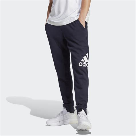 Adidas Essentials French Terry Tapered Cuff Logo Pants Blue Adidas Lk