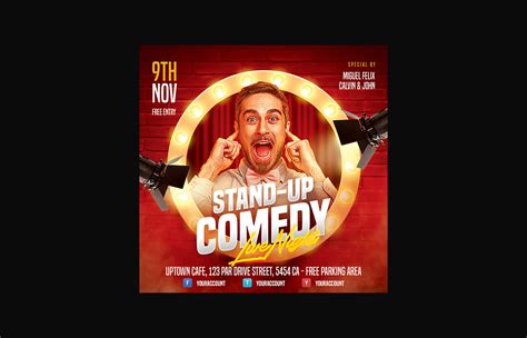 Stand Up Comedy Flyer Template PSD on Behance