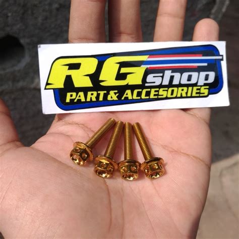 Jual Baut Probolt Gold Flower Windshield Nmax Aerox Xmax Heng