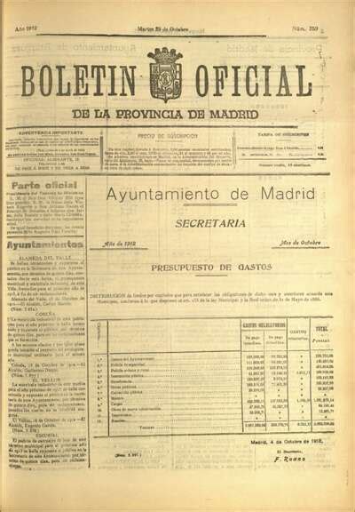 Bolet N Oficial De La Provincia De Madrid Octubre Europeana