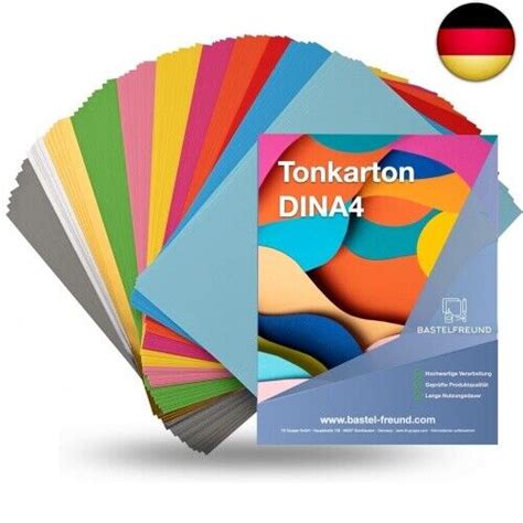 100 Blatt A4 Tonpapier 250 g m² Papier Tonkarton mit 16 Farben bunt