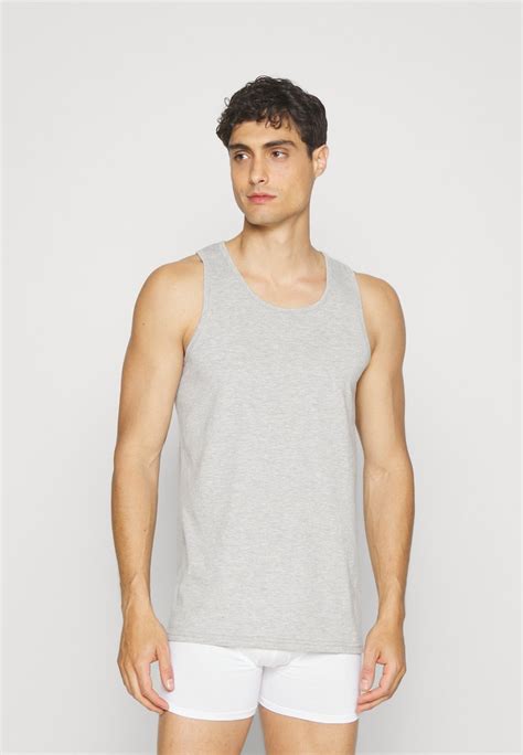 Jack And Jones Jactank 3 Pack Undertröja Light Grey Melangewhite