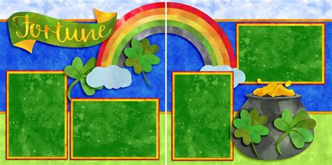 FORTUNE St PATRICK S Day 2 Premade Scrapbook Pages Etsy