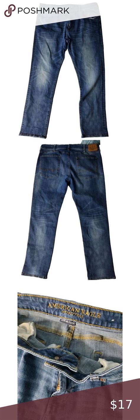 American Eagle Mens Extreme Flex Slim Straight Med Wash Blue Jeans