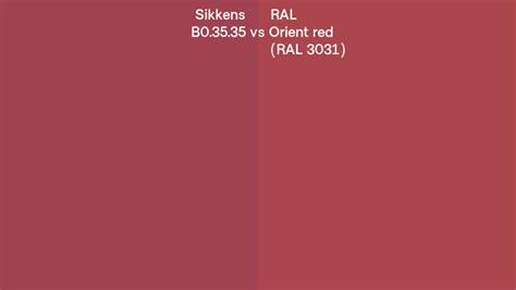 Sikkens B Vs Ral Orient Red Ral Side By Side Comparison