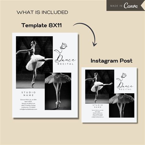 Full Page Dance Recital Ad Template Ballerina Dance Ad Template Ballet Dance Recital Program