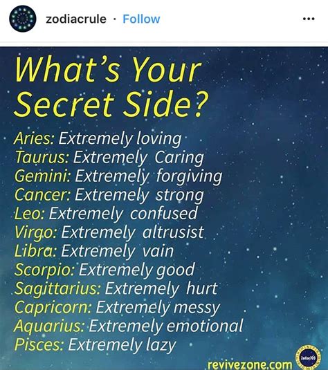 The Secret Side To Each Zodiac Sign Zodiac Sign List Leo Zodiac Quotes