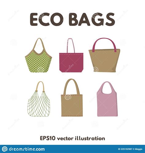 Diseño De Ilustraciones De Vectores De Bolsas De Reciclaje Respetuosas