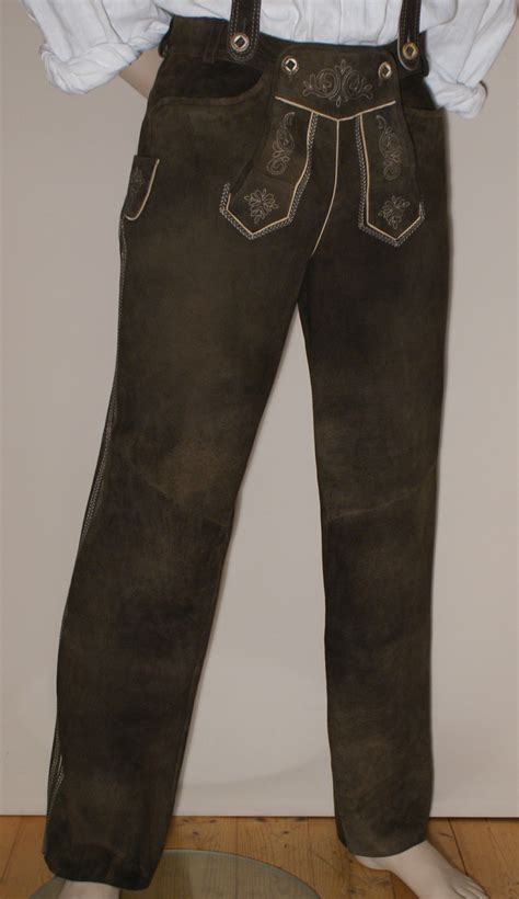 Gr Trachten Lederhose Trachtenlederhose Lang Braun Tr Ger Jagd