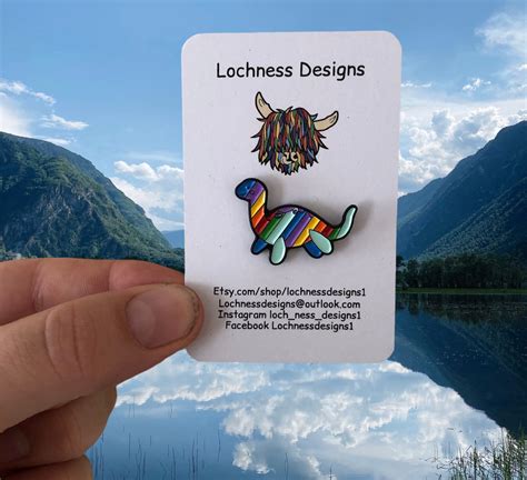 Rainbow Loch Ness Monster Nessie Monster Enamel Pin Badge