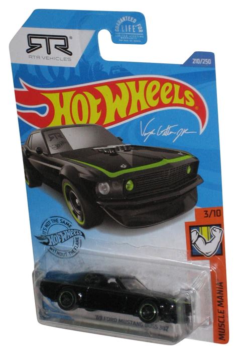Hot Wheels Muscle Mania Black Ford Mustang Boss Car Walmart