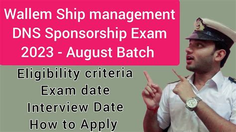 Wallem Ship Management DNS Sponsorship Exam 2023 August Batch Full