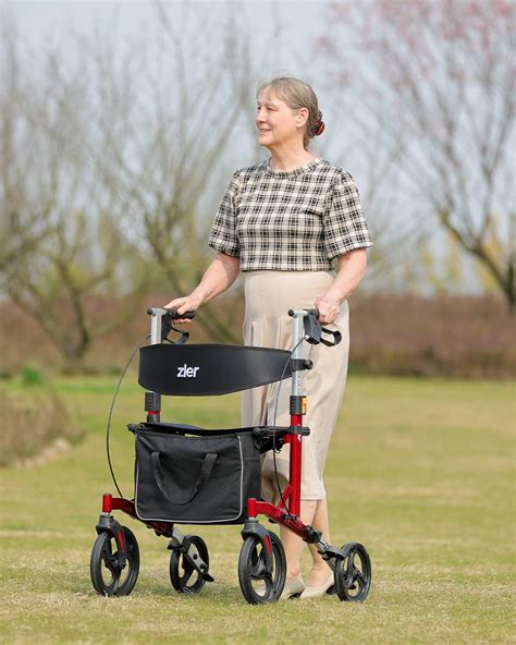 Buy Zler Aluminum Rollator Walker For Seniors Folding Rollator Walker