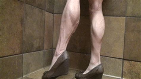 1625 Brown Wedges And Veiny Calves Tempest Muscular Calves Clips4sale